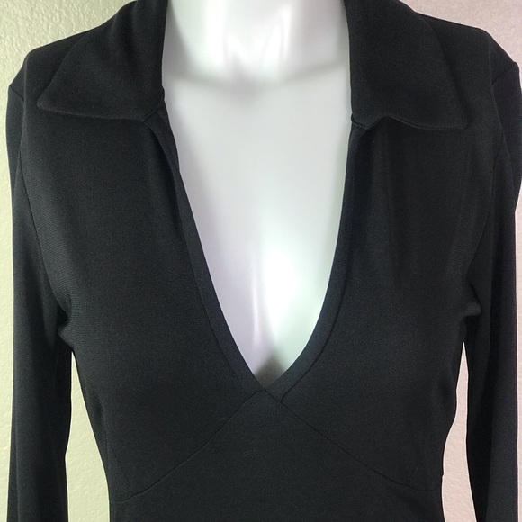 BANANA REPUBLIC BLACK STRETCH 3/4 SLEEVE DRESS - Picture 5 of 7